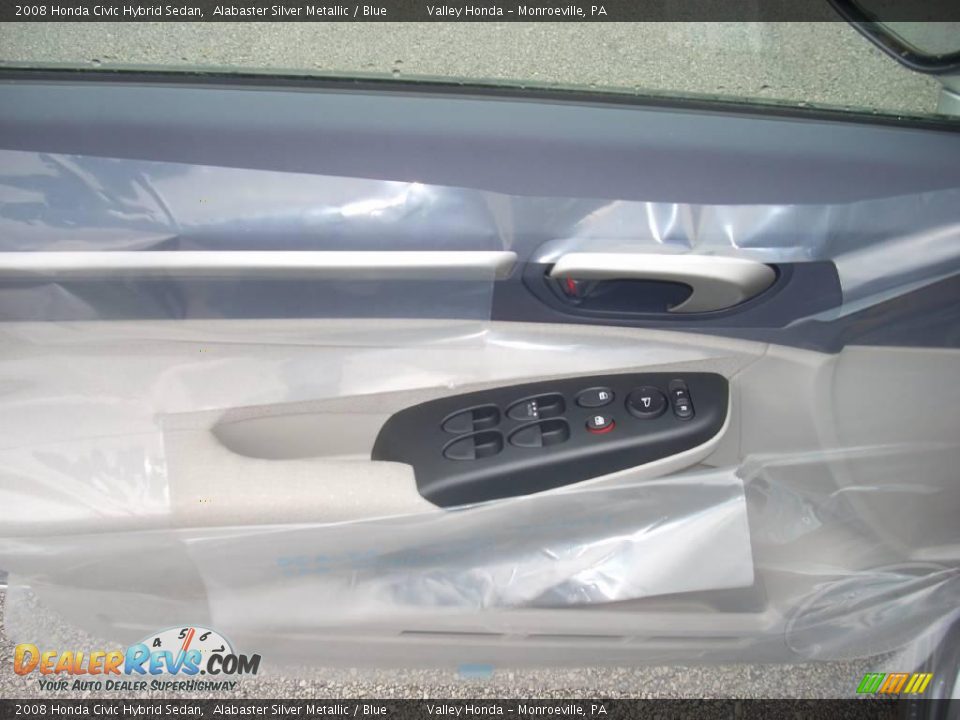 2008 Honda Civic Hybrid Sedan Alabaster Silver Metallic / Blue Photo #10