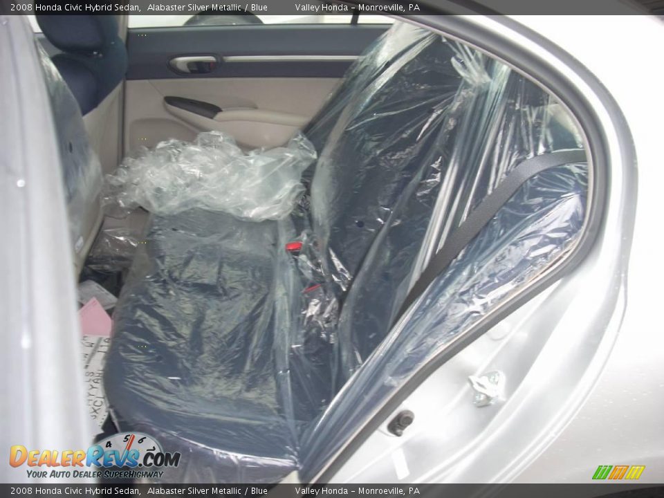 2008 Honda Civic Hybrid Sedan Alabaster Silver Metallic / Blue Photo #13