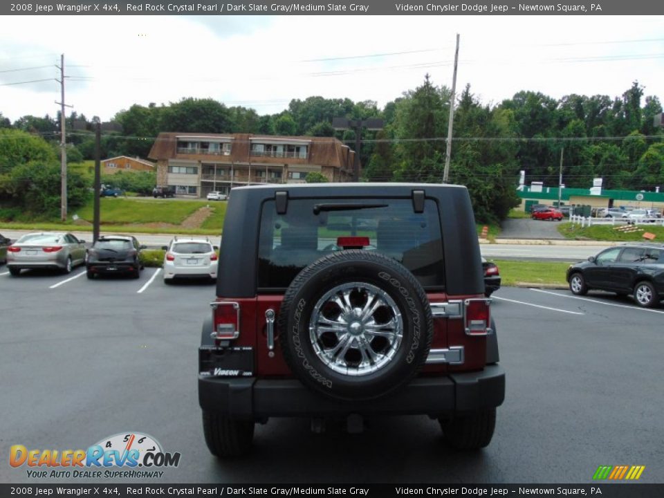2008 Jeep Wrangler X 4x4 Red Rock Crystal Pearl / Dark Slate Gray/Medium Slate Gray Photo #4
