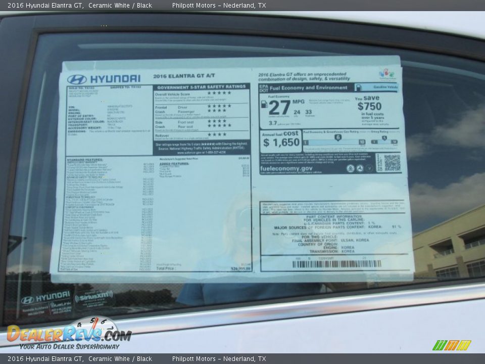 2016 Hyundai Elantra GT  Window Sticker Photo #32