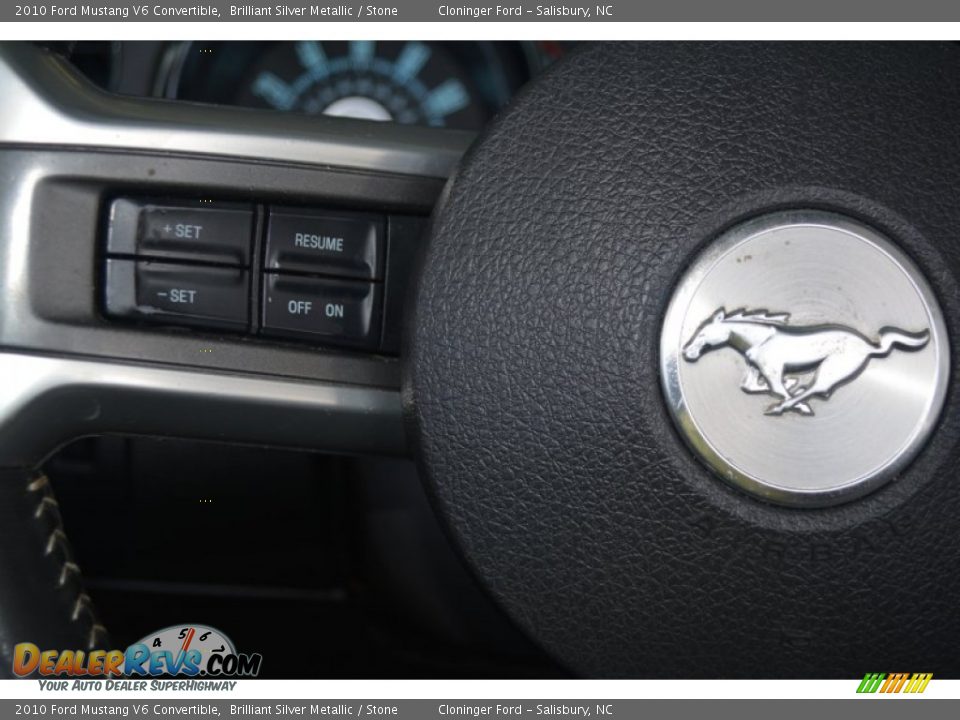 2010 Ford Mustang V6 Convertible Brilliant Silver Metallic / Stone Photo #26