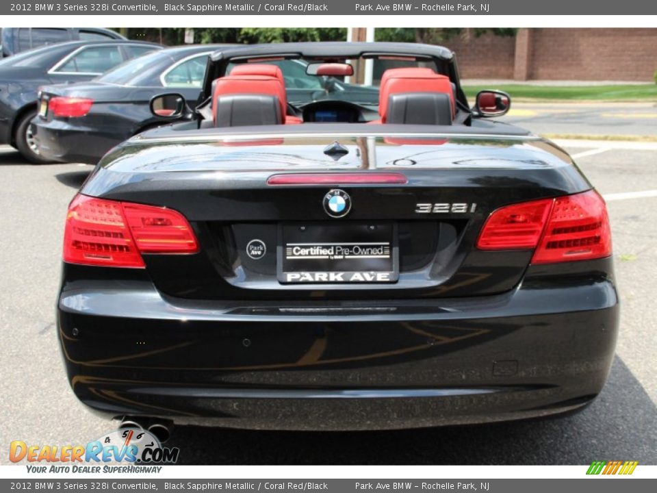 2012 BMW 3 Series 328i Convertible Black Sapphire Metallic / Coral Red/Black Photo #5