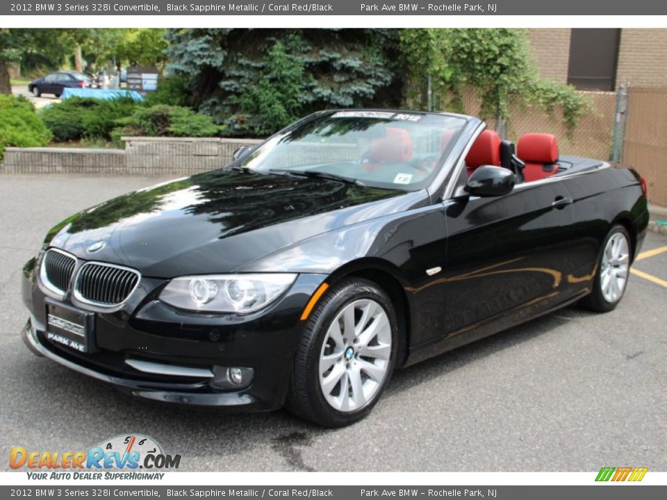 2012 BMW 3 Series 328i Convertible Black Sapphire Metallic / Coral Red/Black Photo #7