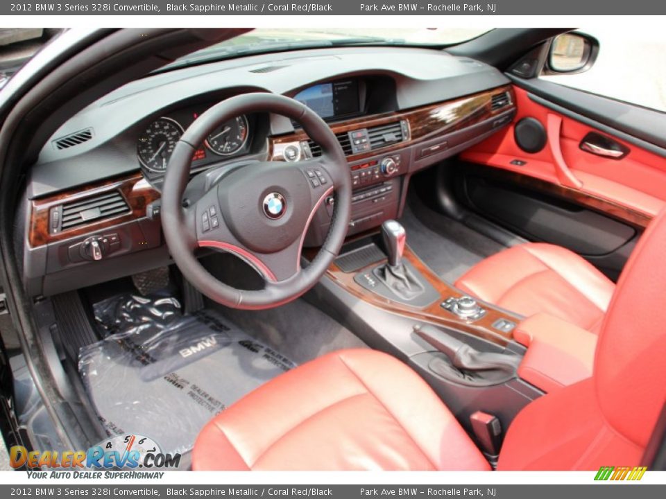 2012 BMW 3 Series 328i Convertible Black Sapphire Metallic / Coral Red/Black Photo #11