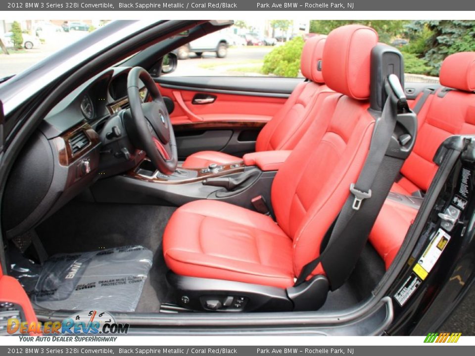 2012 BMW 3 Series 328i Convertible Black Sapphire Metallic / Coral Red/Black Photo #12