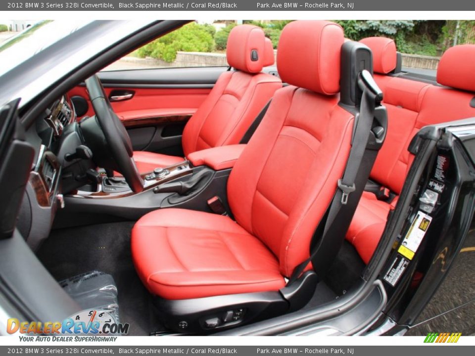 2012 BMW 3 Series 328i Convertible Black Sapphire Metallic / Coral Red/Black Photo #14