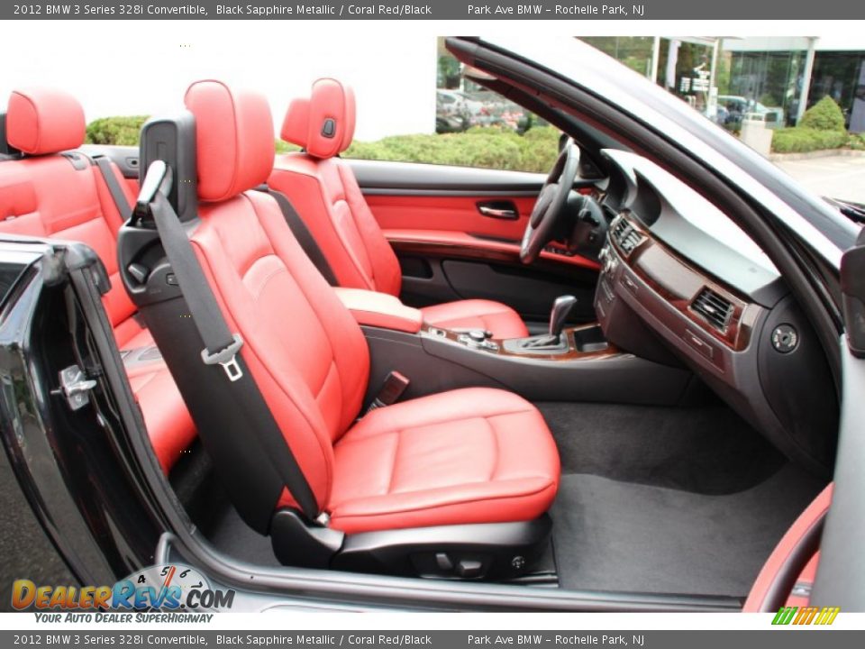 2012 BMW 3 Series 328i Convertible Black Sapphire Metallic / Coral Red/Black Photo #28
