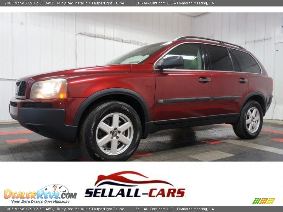 2005 Volvo XC90 2.5T AWD Ruby Red Metallic / Taupe/Light Taupe Photo #1