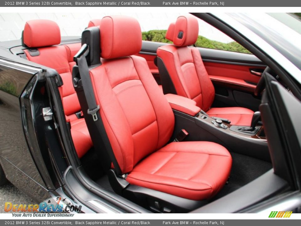 2012 BMW 3 Series 328i Convertible Black Sapphire Metallic / Coral Red/Black Photo #29
