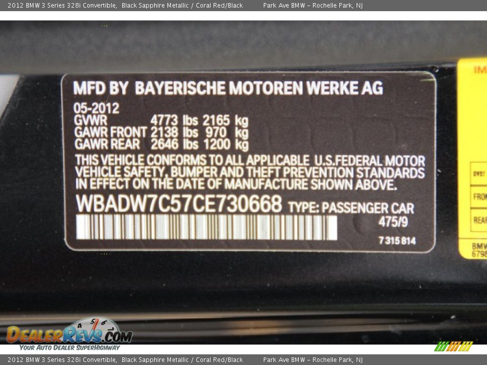 2012 BMW 3 Series 328i Convertible Black Sapphire Metallic / Coral Red/Black Photo #34