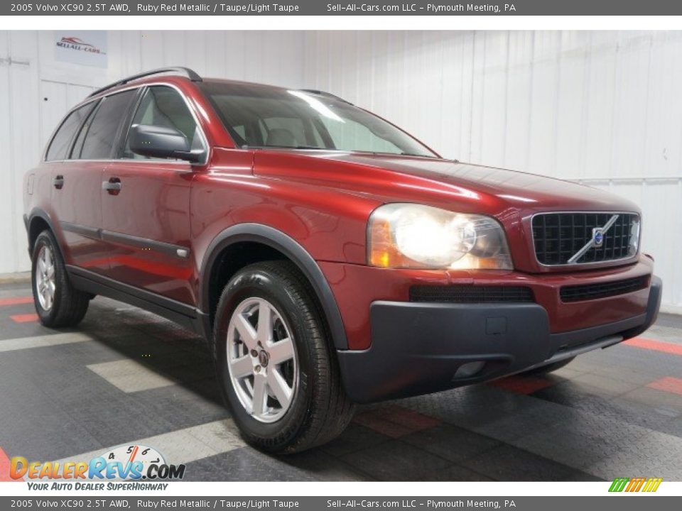 2005 Volvo XC90 2.5T AWD Ruby Red Metallic / Taupe/Light Taupe Photo #5