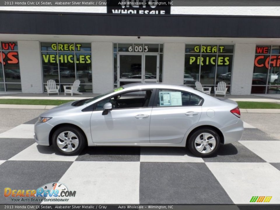 2013 Honda Civic LX Sedan Alabaster Silver Metallic / Gray Photo #1