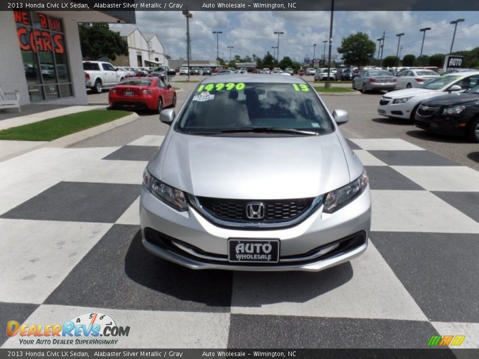 2013 Honda Civic LX Sedan Alabaster Silver Metallic / Gray Photo #2