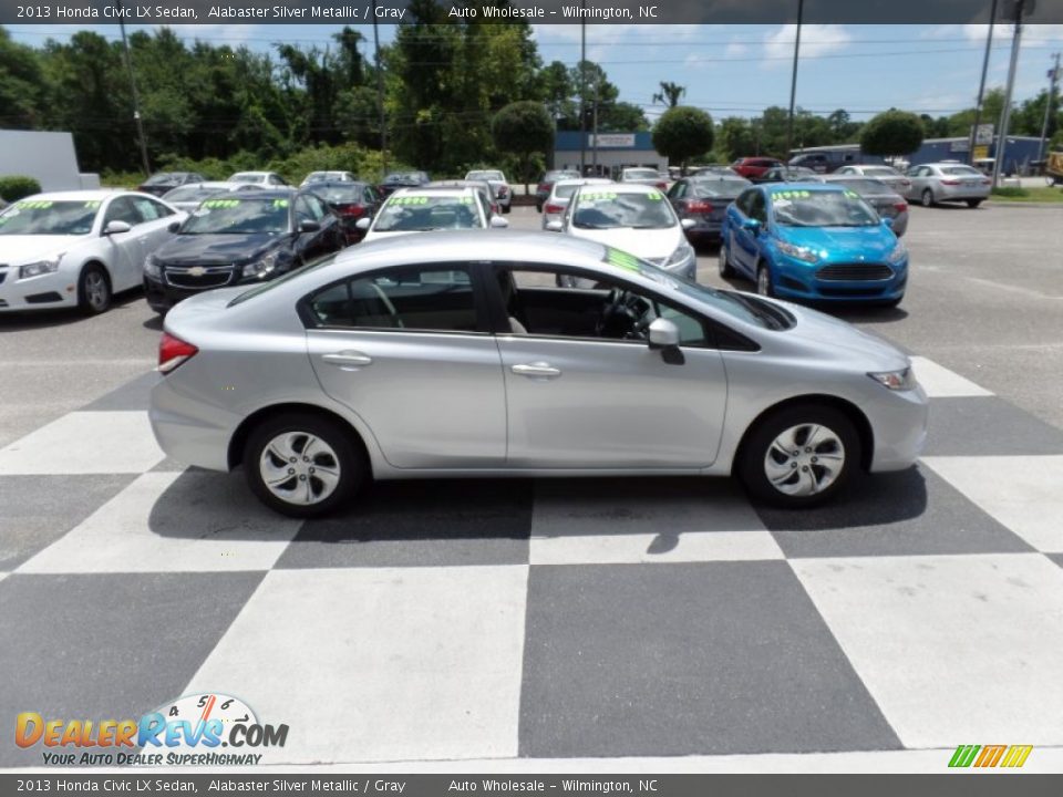 2013 Honda Civic LX Sedan Alabaster Silver Metallic / Gray Photo #3