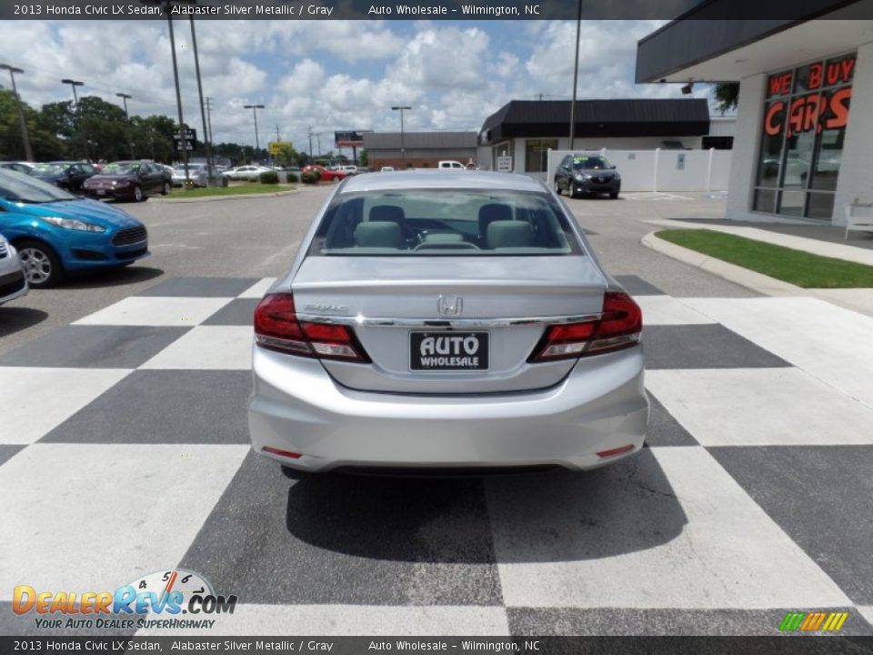 2013 Honda Civic LX Sedan Alabaster Silver Metallic / Gray Photo #4