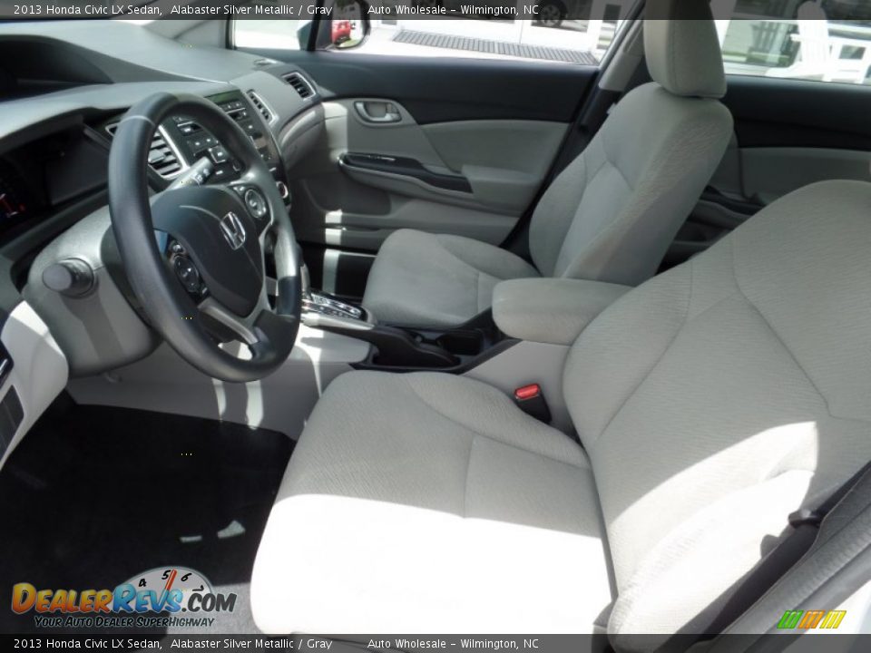 2013 Honda Civic LX Sedan Alabaster Silver Metallic / Gray Photo #11