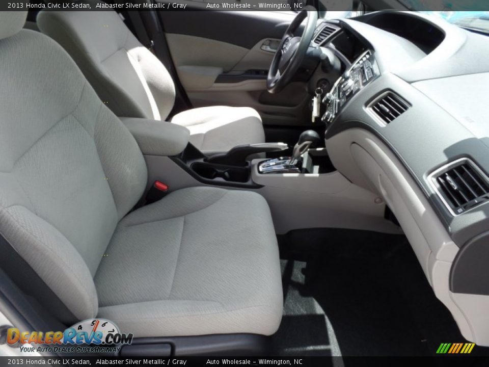 2013 Honda Civic LX Sedan Alabaster Silver Metallic / Gray Photo #13