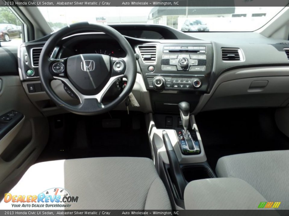 2013 Honda Civic LX Sedan Alabaster Silver Metallic / Gray Photo #15