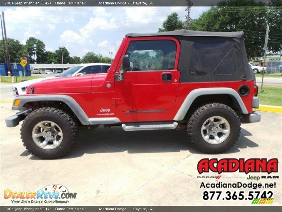 2004 Jeep Wrangler SE 4x4 Flame Red / Khaki Photo #3