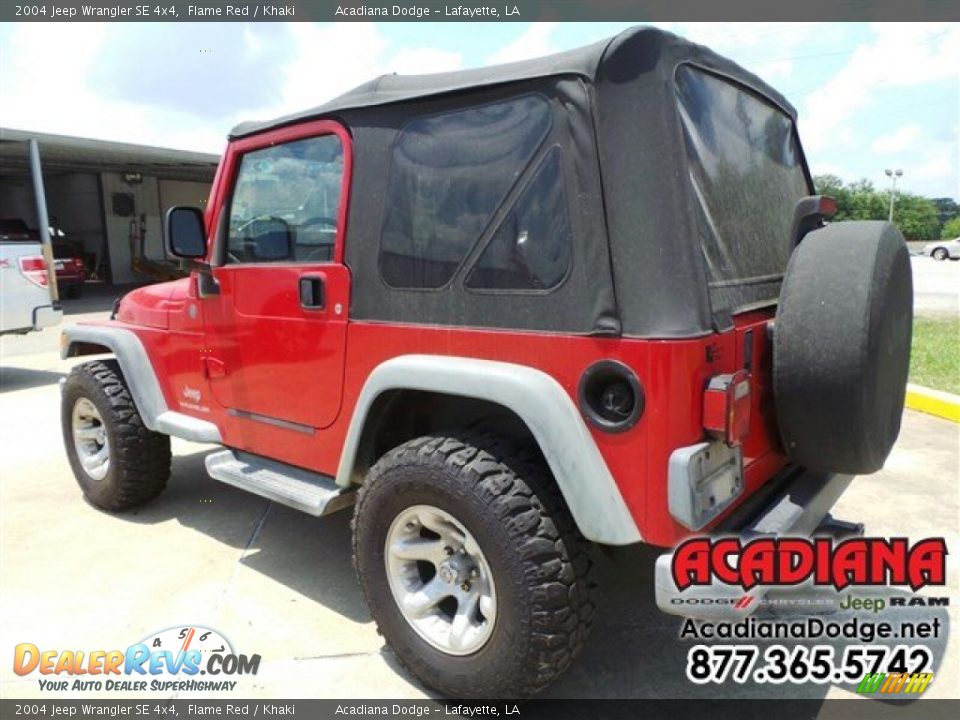 2004 Jeep Wrangler SE 4x4 Flame Red / Khaki Photo #4