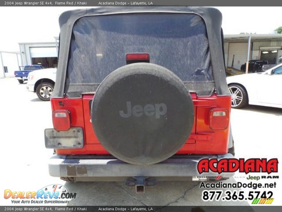 2004 Jeep Wrangler SE 4x4 Flame Red / Khaki Photo #6