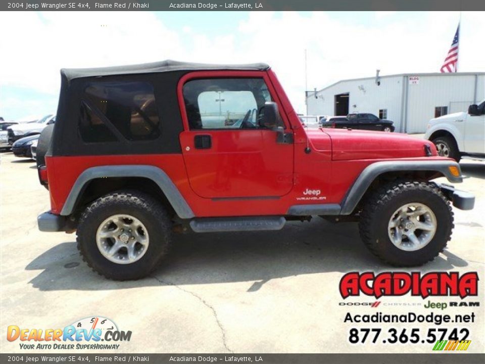 2004 Jeep Wrangler SE 4x4 Flame Red / Khaki Photo #9
