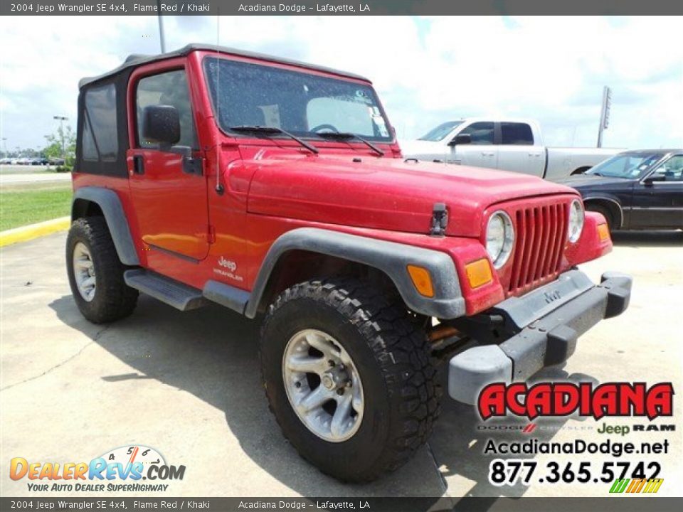 2004 Jeep Wrangler SE 4x4 Flame Red / Khaki Photo #10
