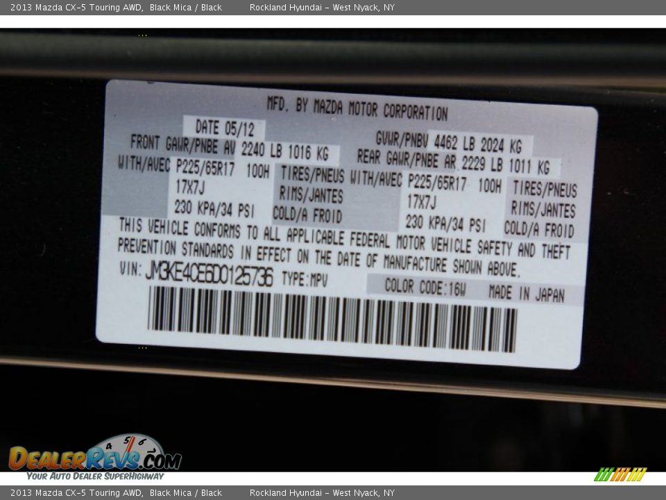 2013 Mazda CX-5 Touring AWD Black Mica / Black Photo #30