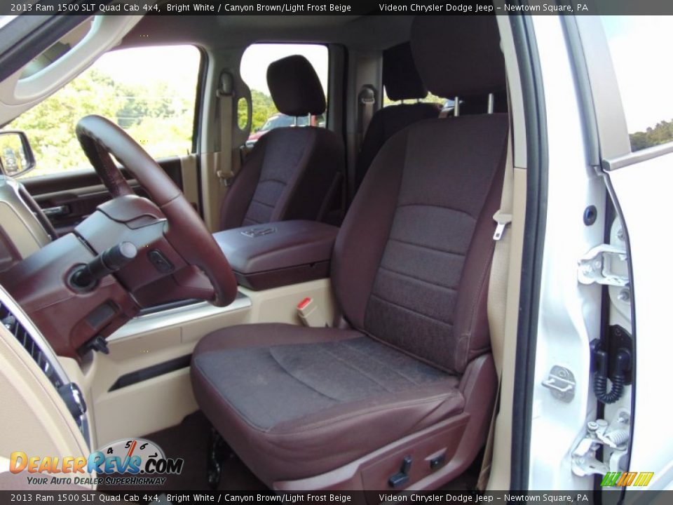 2013 Ram 1500 SLT Quad Cab 4x4 Bright White / Canyon Brown/Light Frost Beige Photo #16