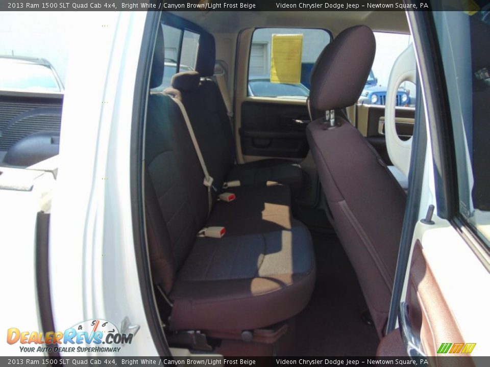 2013 Ram 1500 SLT Quad Cab 4x4 Bright White / Canyon Brown/Light Frost Beige Photo #21