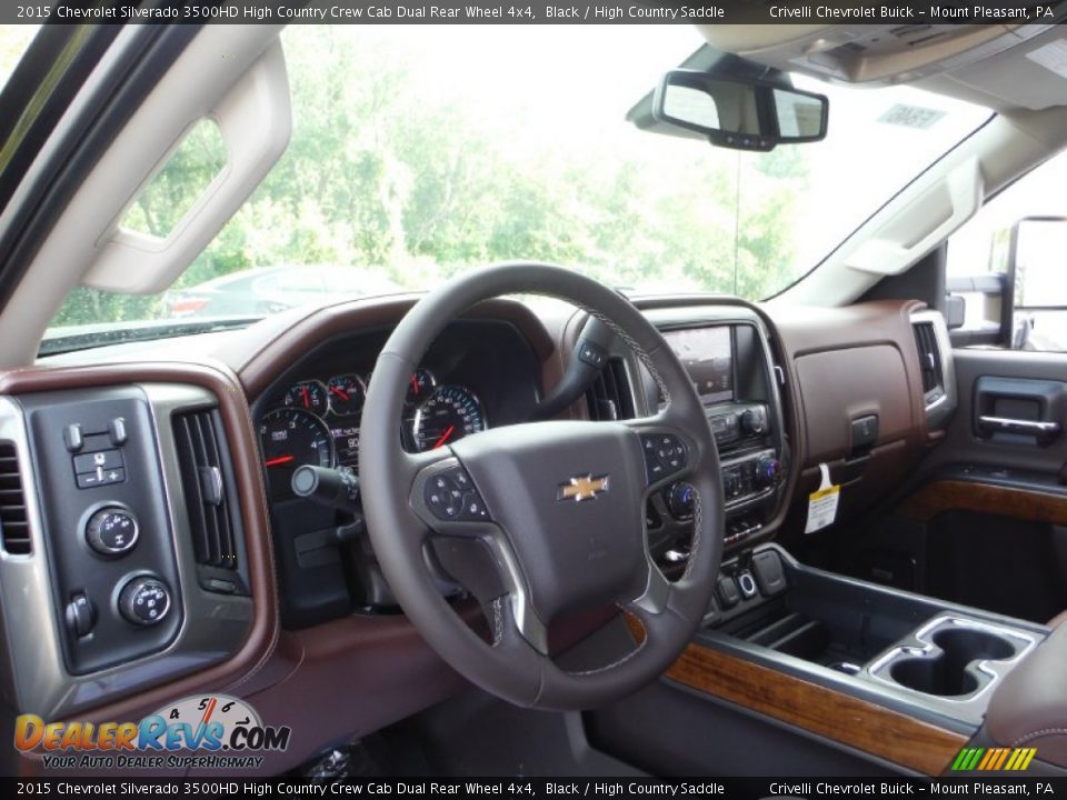 2015 Chevrolet Silverado 3500HD High Country Crew Cab Dual Rear Wheel 4x4 Black / High Country Saddle Photo #15