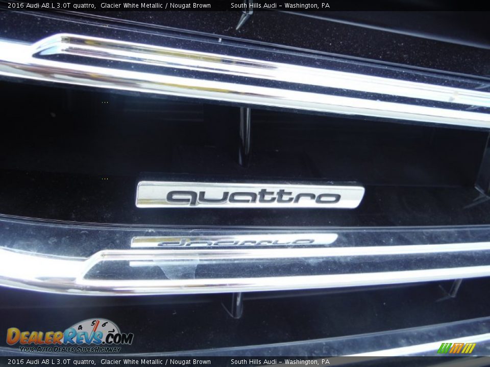 2016 Audi A8 L 3.0T quattro Glacier White Metallic / Nougat Brown Photo #7