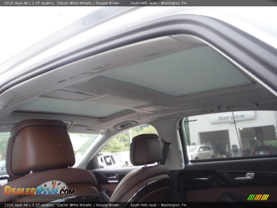 2016 Audi A8 L 3.0T quattro Glacier White Metallic / Nougat Brown Photo #17