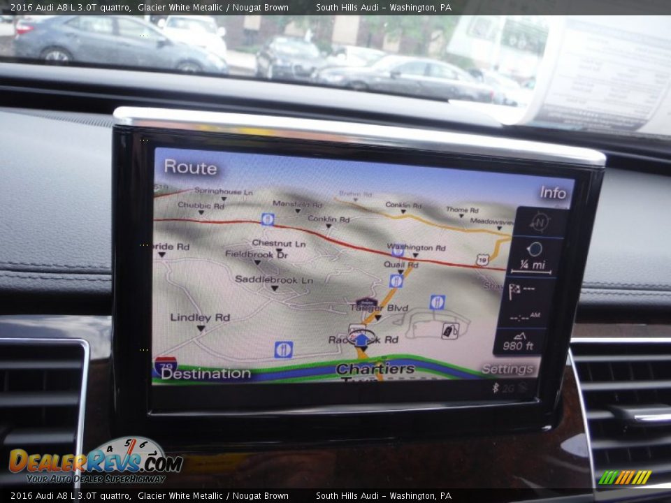 2016 Audi A8 L 3.0T quattro Glacier White Metallic / Nougat Brown Photo #22