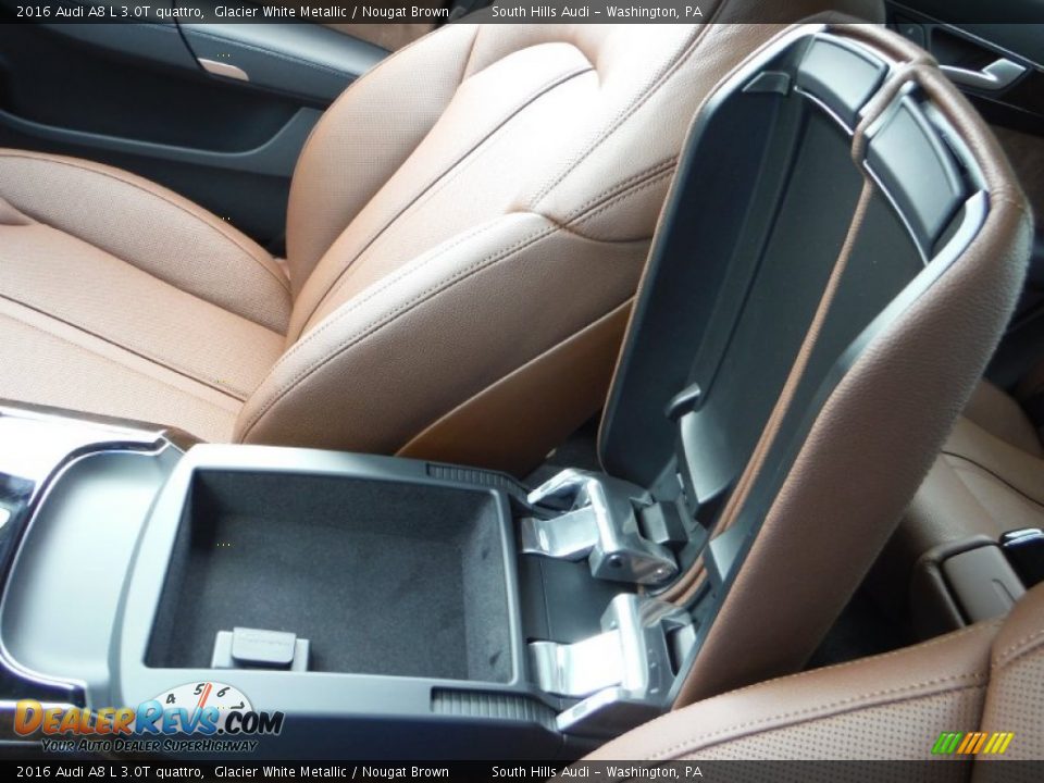 2016 Audi A8 L 3.0T quattro Glacier White Metallic / Nougat Brown Photo #31