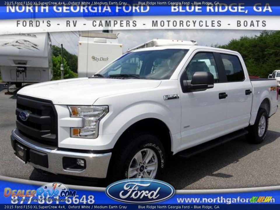 2015 Ford F150 XL SuperCrew 4x4 Oxford White / Medium Earth Gray Photo #1