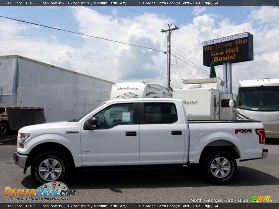 2015 Ford F150 XL SuperCrew 4x4 Oxford White / Medium Earth Gray Photo #2