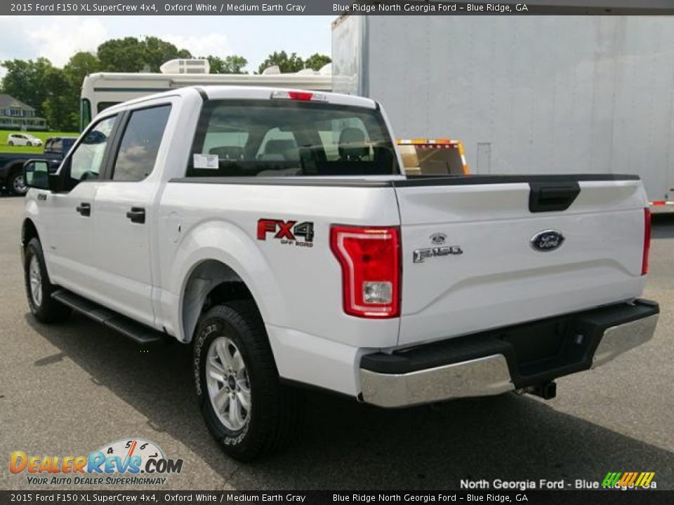 2015 Ford F150 XL SuperCrew 4x4 Oxford White / Medium Earth Gray Photo #3