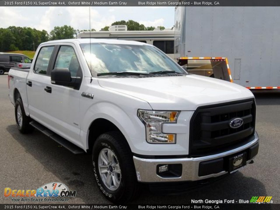 2015 Ford F150 XL SuperCrew 4x4 Oxford White / Medium Earth Gray Photo #7