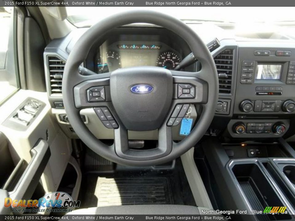 2015 Ford F150 XL SuperCrew 4x4 Oxford White / Medium Earth Gray Photo #14