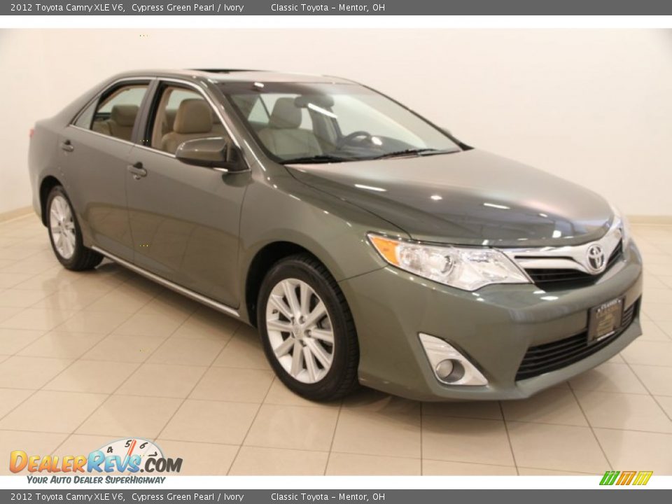 2012 Toyota Camry XLE V6 Cypress Green Pearl / Ivory Photo #1