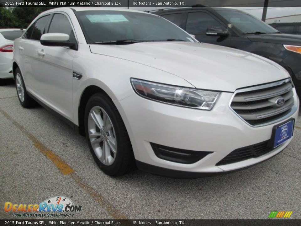 2015 Ford Taurus SEL White Platinum Metallic / Charcoal Black Photo #1