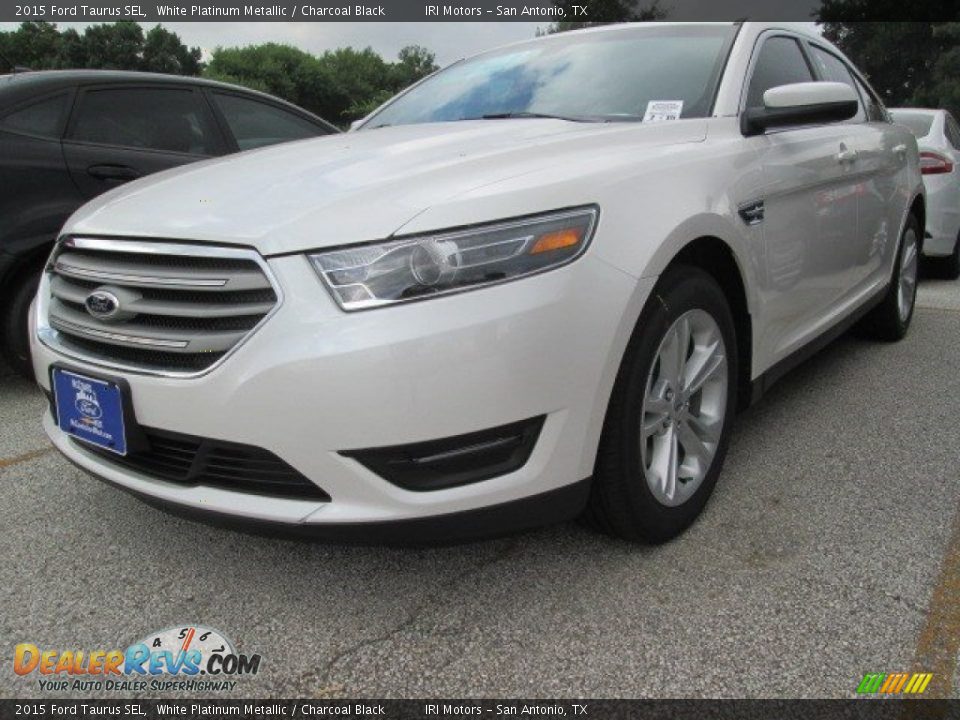 2015 Ford Taurus SEL White Platinum Metallic / Charcoal Black Photo #7