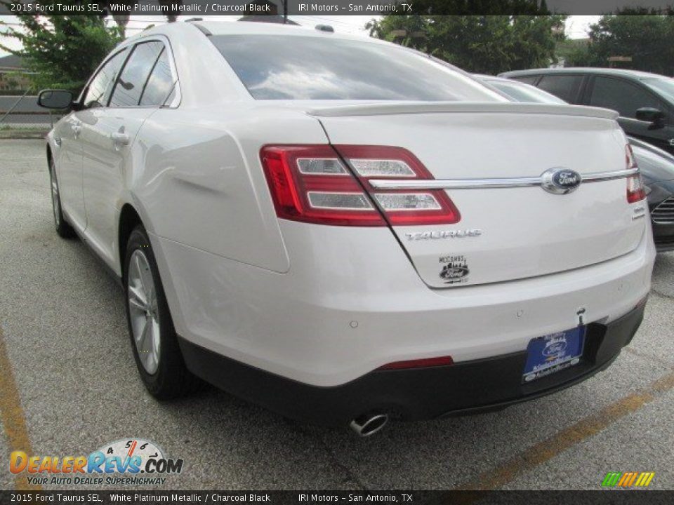 2015 Ford Taurus SEL White Platinum Metallic / Charcoal Black Photo #8
