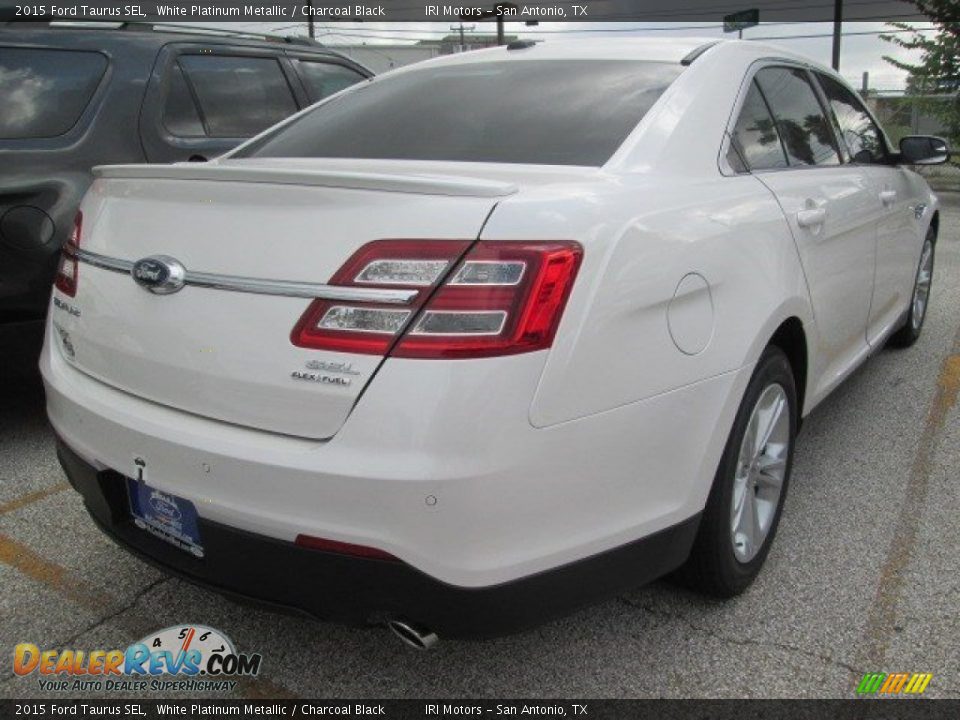 2015 Ford Taurus SEL White Platinum Metallic / Charcoal Black Photo #13