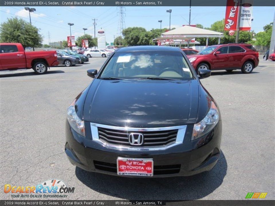 2009 Honda Accord EX-L Sedan Crystal Black Pearl / Gray Photo #3