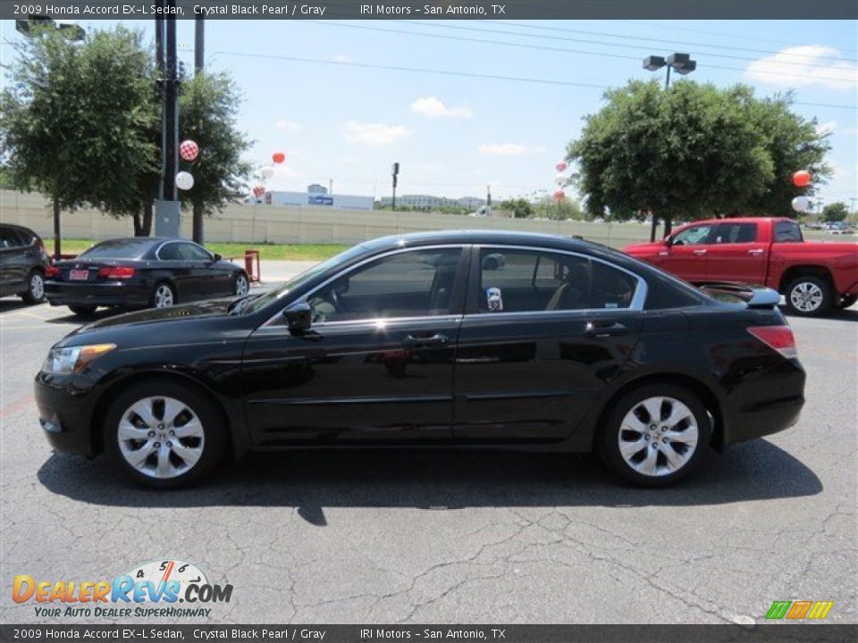 2009 Honda Accord EX-L Sedan Crystal Black Pearl / Gray Photo #5