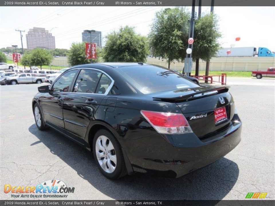 2009 Honda Accord EX-L Sedan Crystal Black Pearl / Gray Photo #6