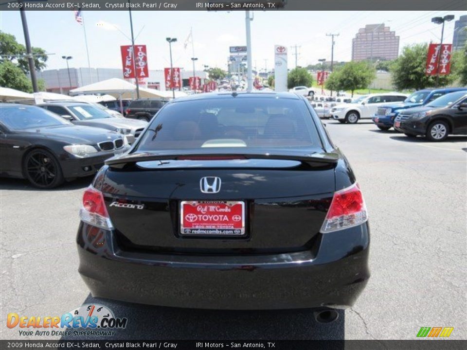 2009 Honda Accord EX-L Sedan Crystal Black Pearl / Gray Photo #7