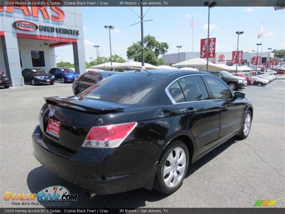 2009 Honda Accord EX-L Sedan Crystal Black Pearl / Gray Photo #8